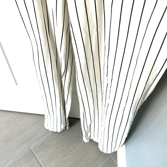 Stradivarius Women Wide Leg Halter Neck Jumpsuit Striped Size- Small - Picture 3 of 8